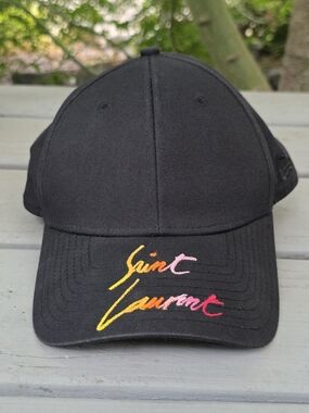 Saint Laurent Rive Droite New Era Baseball Cap with Multicolor Embroidery